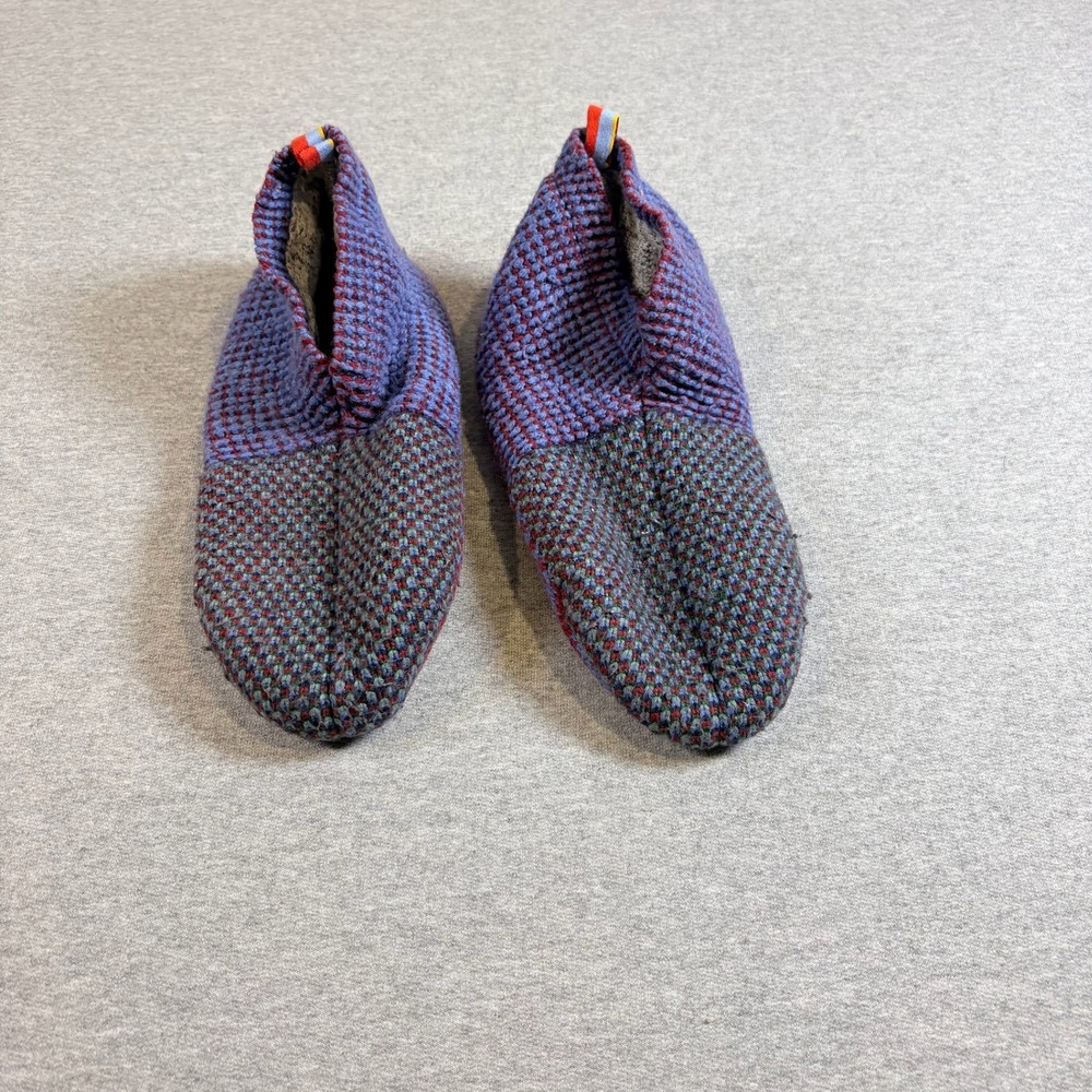 Bombas Gripper Slippers Womens Medium (9-11.5) Purple Knit Sherpa Lined Non-Slip